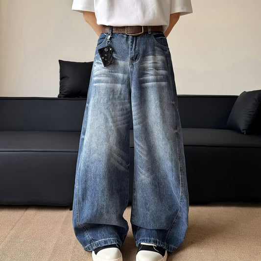 Bent Knife Cowboy Men's Wide Leg Casual Loose Relaxation Pants