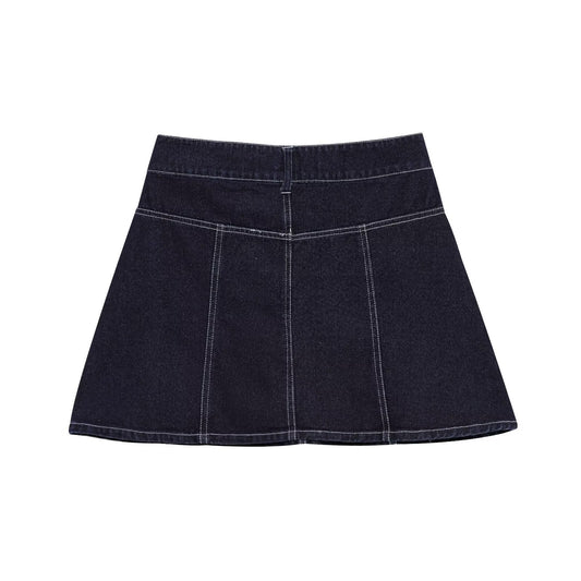 Women's Short Denim Midi Skirt