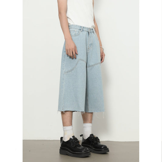 Wide-Leg Loose Seven-Quarter Jeans
