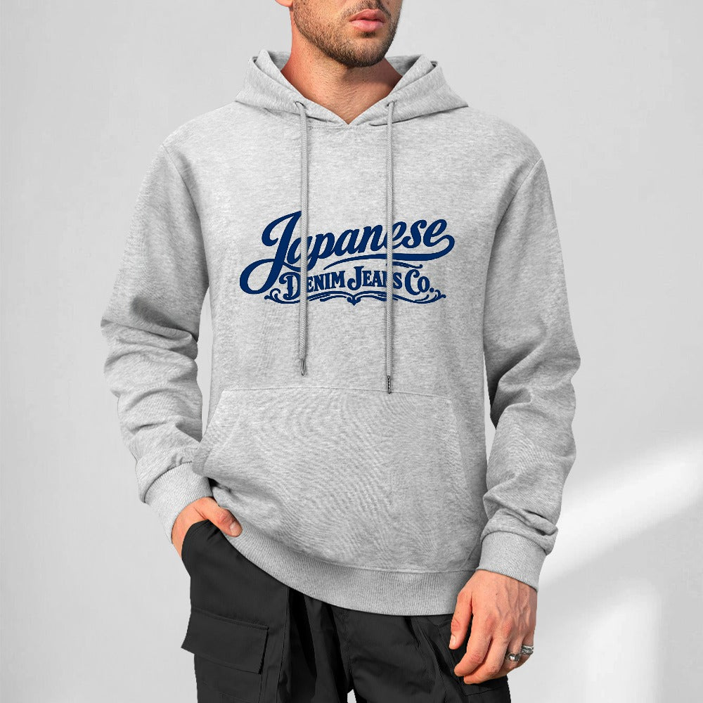 Japanese Denim Jeans Co Pure Cotton Hoodie - Light Gray