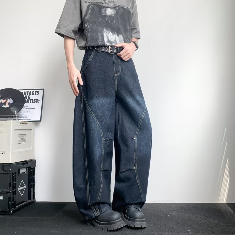 Loose Washed Distressed Wide Leg Long Pants