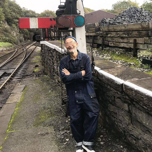 Men's Color Block Work Overalls with Multi-Pocket Suspenders