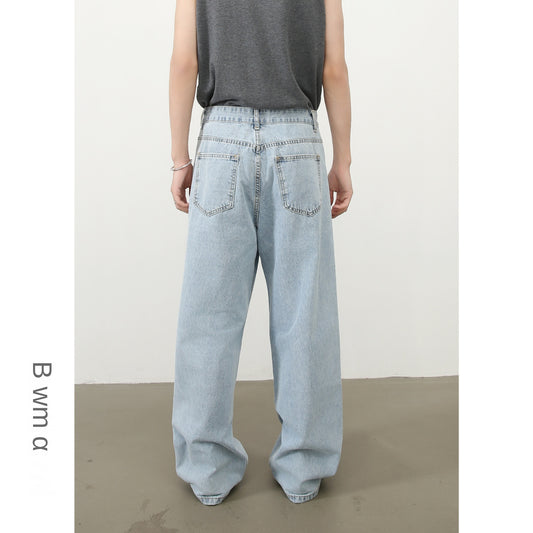 Loose Denim Pants for Men | American Style Straight Leg Wide Leg Jeans