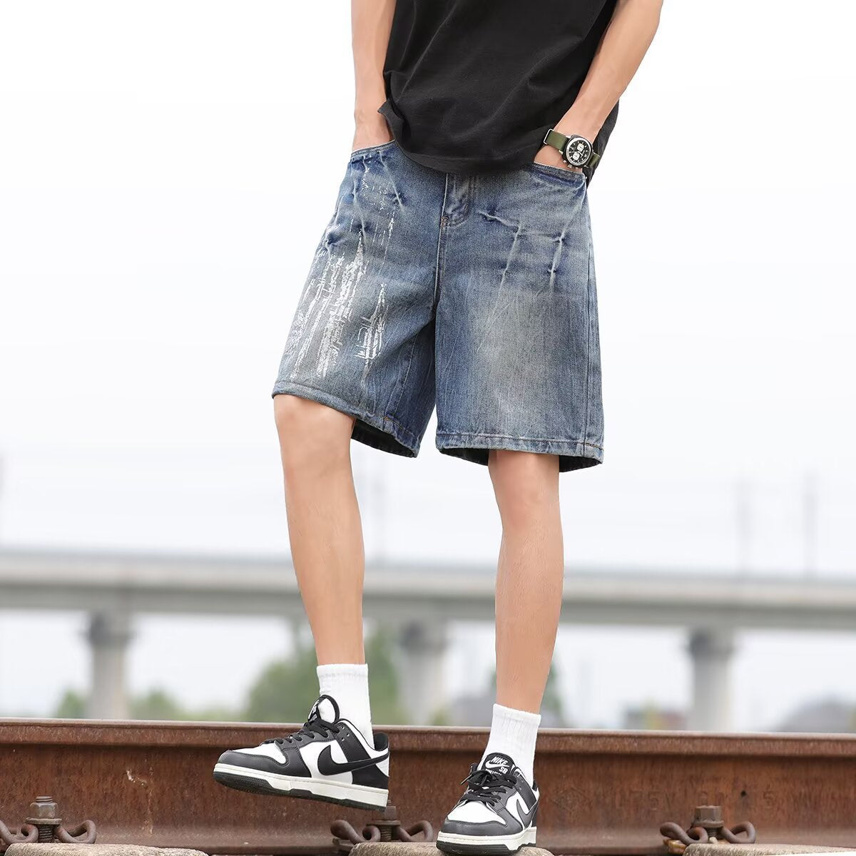 Loose and Stylish Versatile Seven Point Mid Length Pants