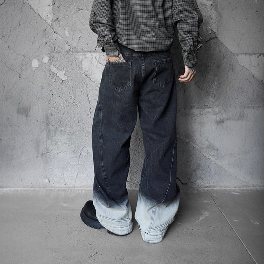 Retro Deconstructed Patchwork Designer Jeans