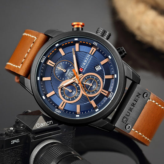 Men's Chronograph Sports Waterproof Watch - Military Luxury Style