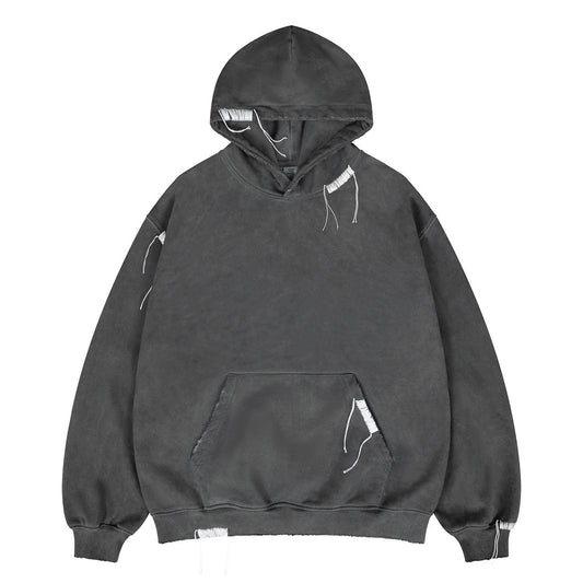 Heavyweight Washed Solid Color Simple Fleece Hoodie for Men