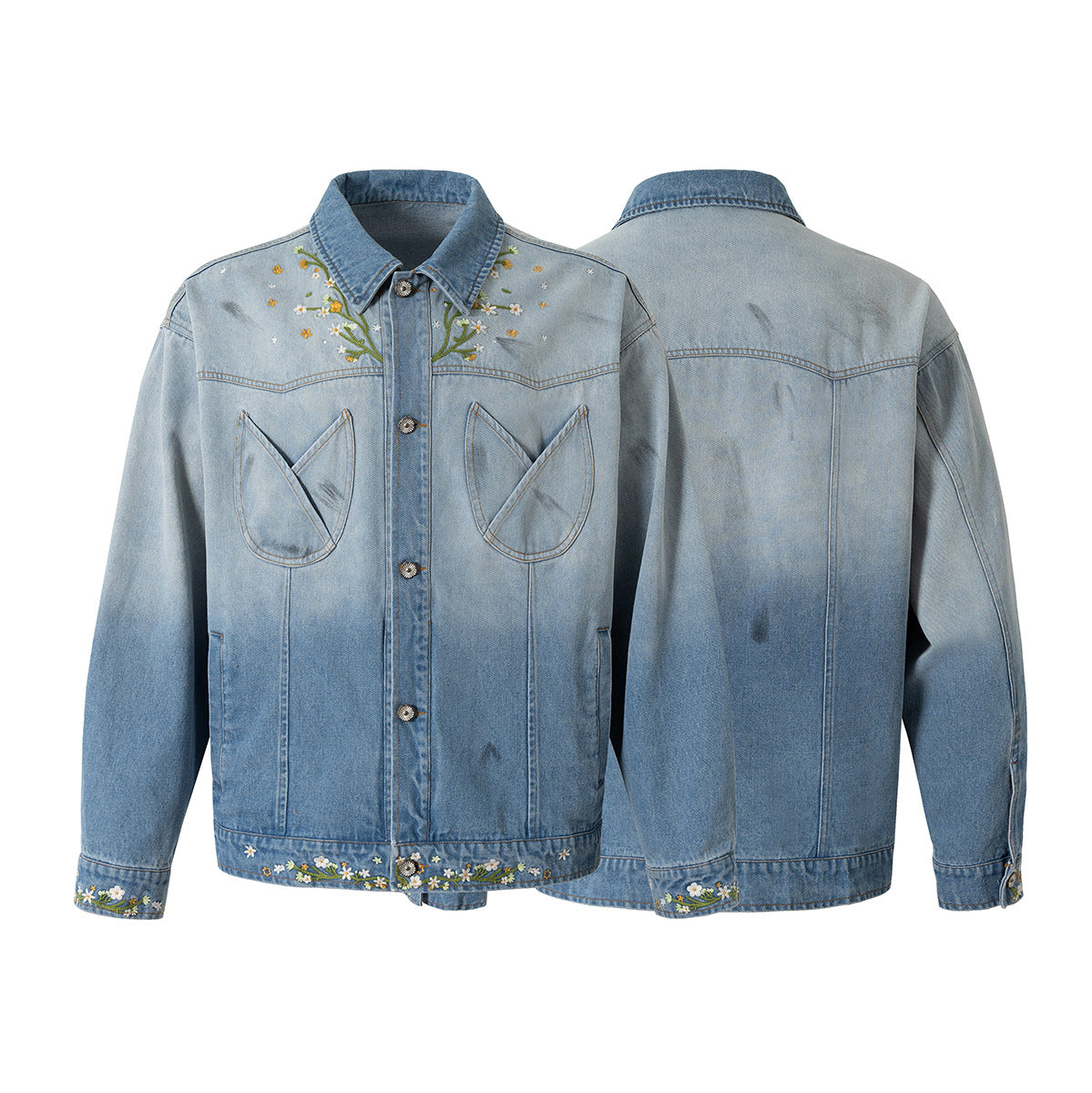 Color Changing Washed Denim Jacket