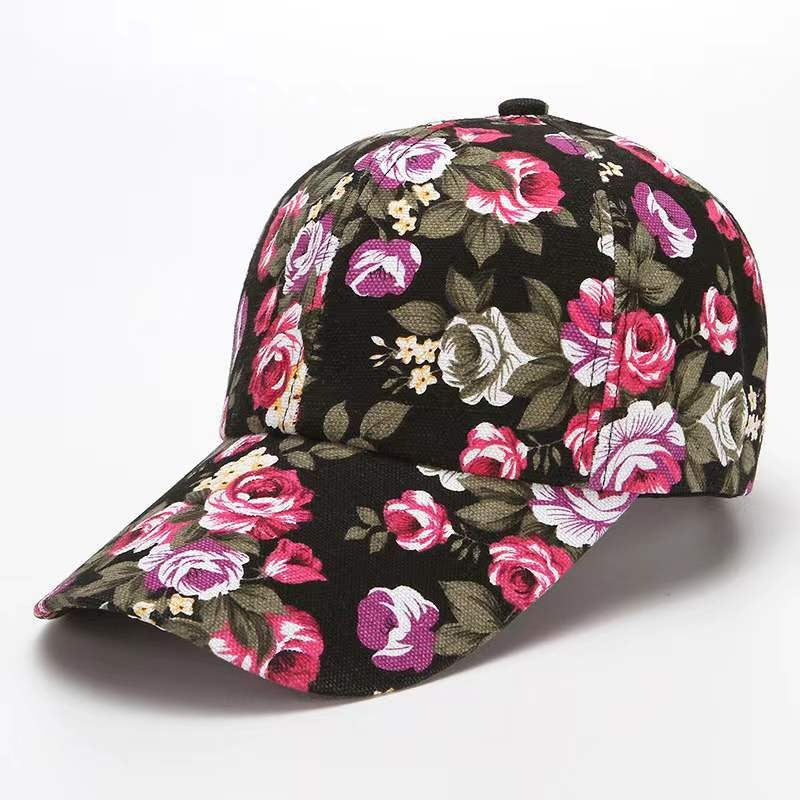 Small Floral Cloth Peony Baseball Cap Duck Bill Hat