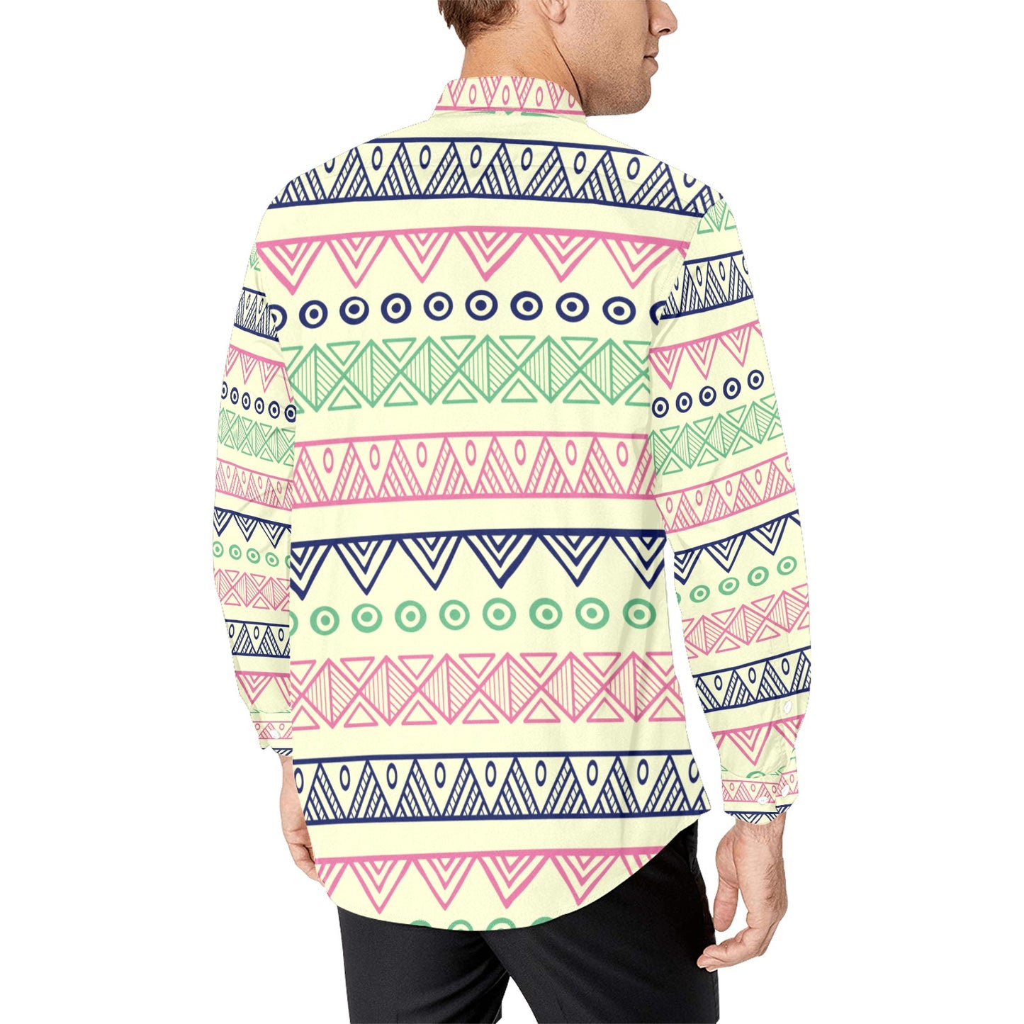 The New Mexico Pattern Men's All Over Print Long Sleeve Shirt