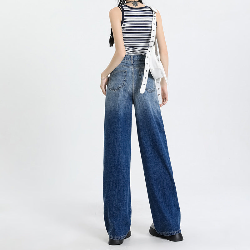 Women's High-Waisted Denim Pants - Versatile Straight Leg