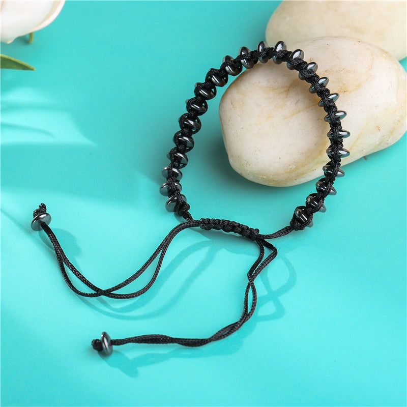 6mm Black Magnet Beaded Skull Retro Bracelet