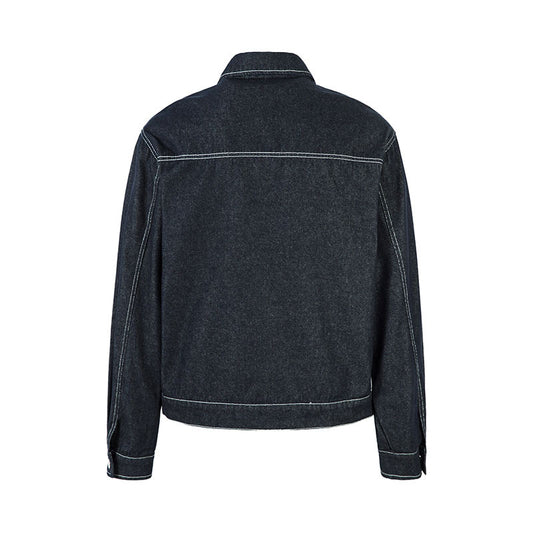 Washed Original Color Denim Jacket Men's Short Style Streetwear