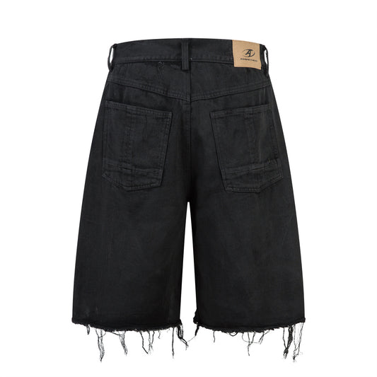 Men's Retro Distressed Wide Leg Denim Pants