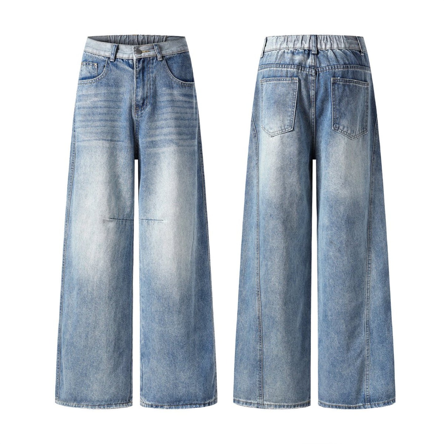 Premium Washed White Wide Leg Jeans for Men