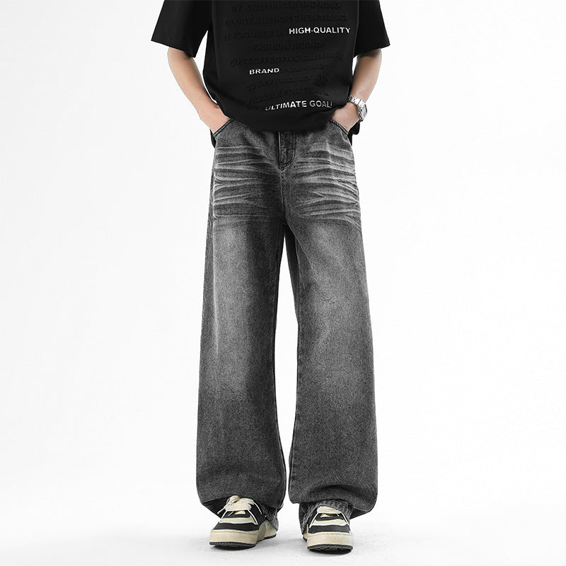 Men's Loose Straight Wide-Leg Trousers - Premium Japanese Denim