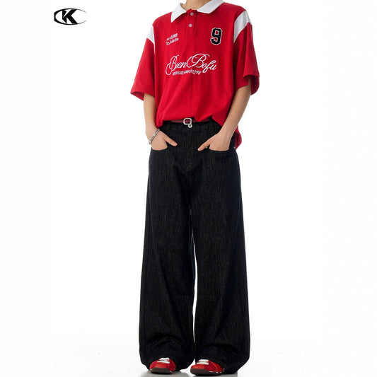 Faded Unisex Straight A-Line Slim Fit Denim Jeans