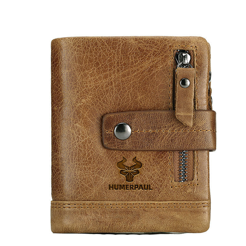 Leather Wallet - Crazy Horse Zipper Buckle