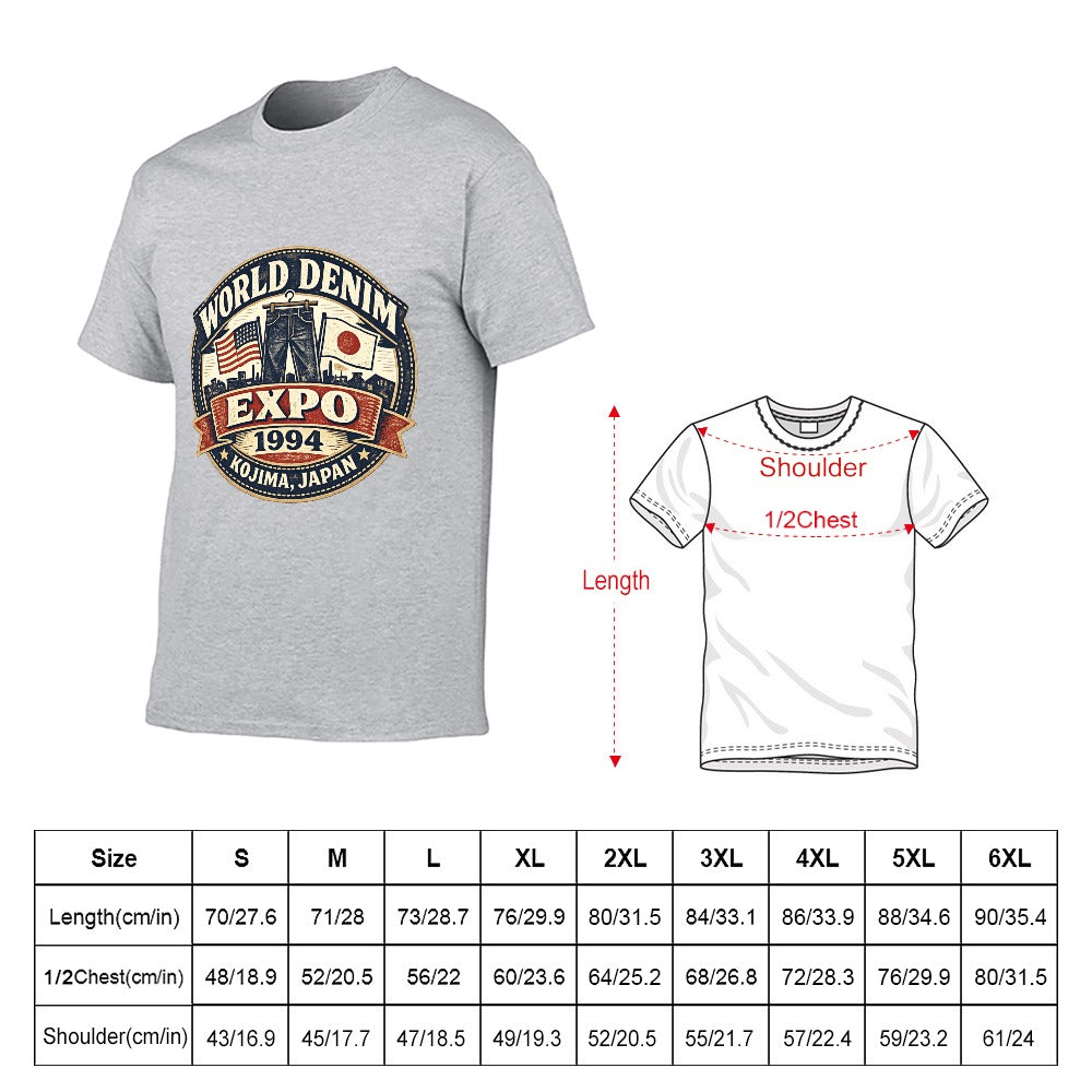 World Denim Expo 1994 Short Sleeve Cotton T Shirt Gray