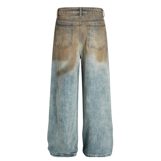Dirty Dyed Washed High Waisted Jeans