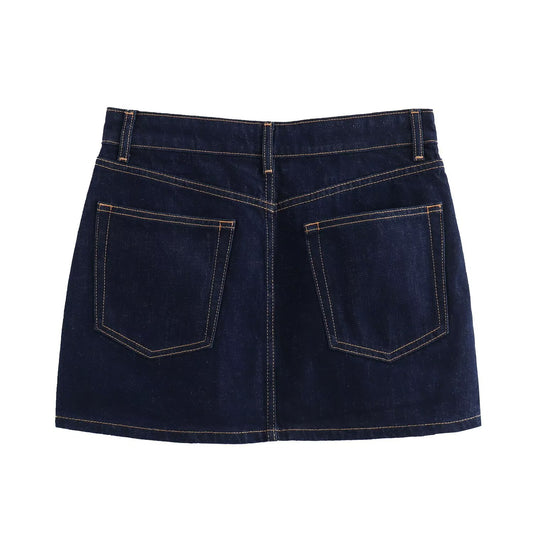 Premium Women's Black Denim Mini Skirt - High-Quality Japanese Denim, Luxurious Texture, Modern Design