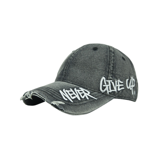 Never Give Up - Letter Embroidery Versatile Small Duckbill Hat