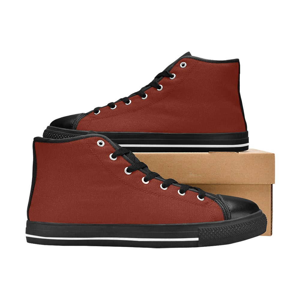 High Top Canvas Men's Shoes - Dark Red