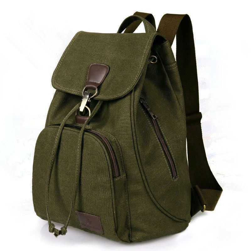 Retro Outdoor Rucksack Canvas Backpack For School And Outings