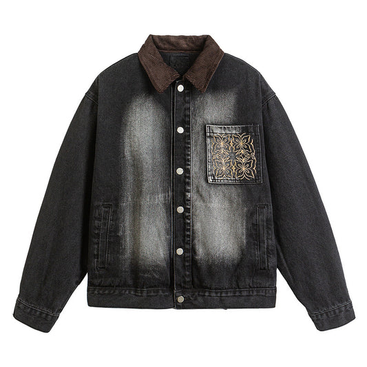 Detroit Denim Jacket Original Design Khaki Outerwear for Couples