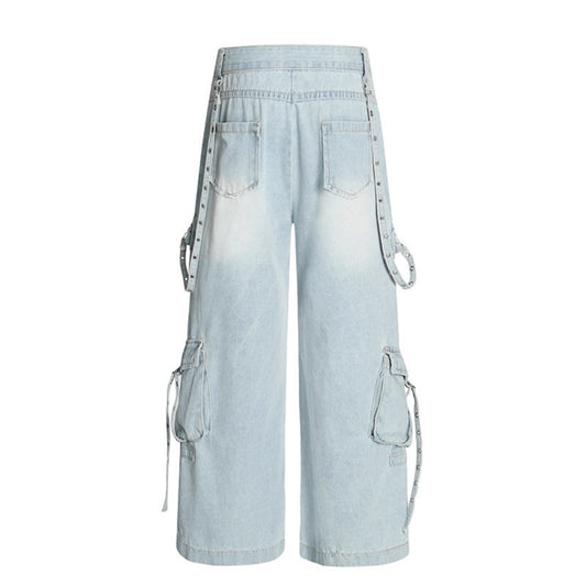 Multi Pocket Ripped Workwear Jeans – Premium Japanese Denim