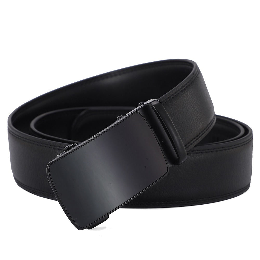Men's High-End Automatic Buckle Two-Layer Cowhide New Belt