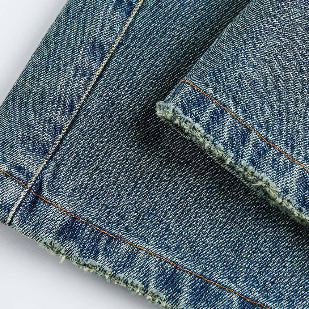 Men's Distressed Wide-Leg Denim Shorts with Frayed Hem