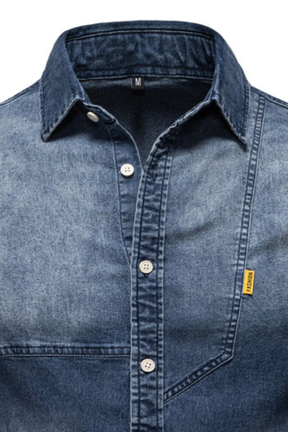 Men's Button Down Collared Neck Denim Shirt