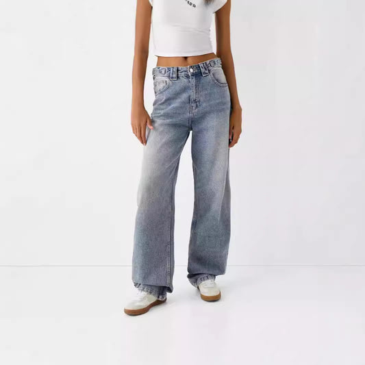 Wash Loose Wide Leg Jeans for Women - Premium Japanese Denim