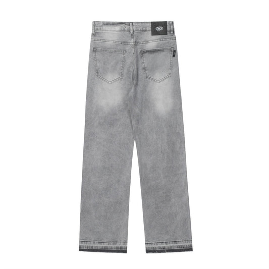 Men's Faded Raw Hem Denim Pants