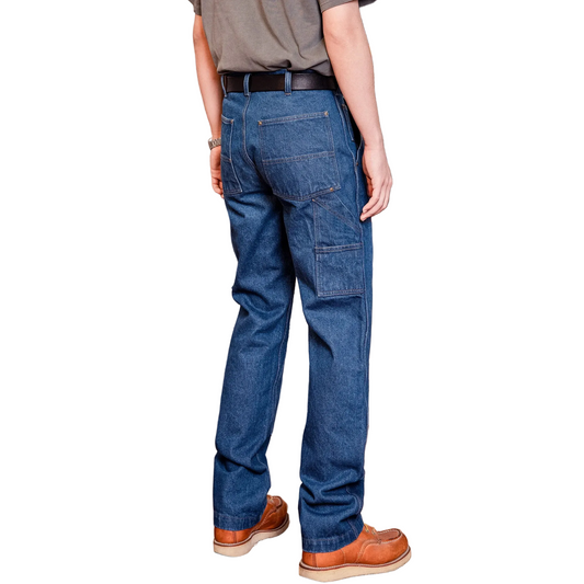 Indigo Selvage 15oz Raw Denim Jeans Sanforised High Waist Washed