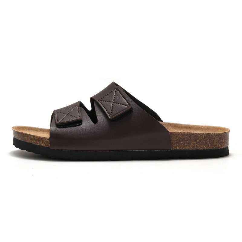 Men's Japanese Style Cork Sandals - Velcro Clasp