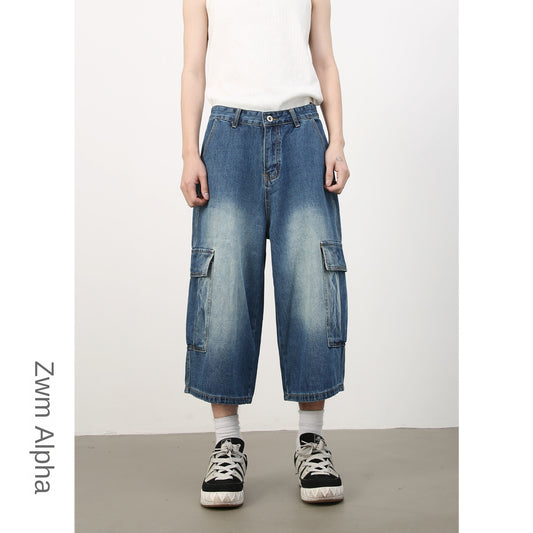 Multi-Pocket Skateboard Hip-Hop Denim Shorts for Men