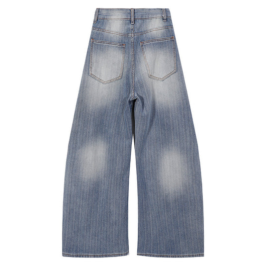 Unisex Wide Leg Denim Pants - Loose Scythe Design