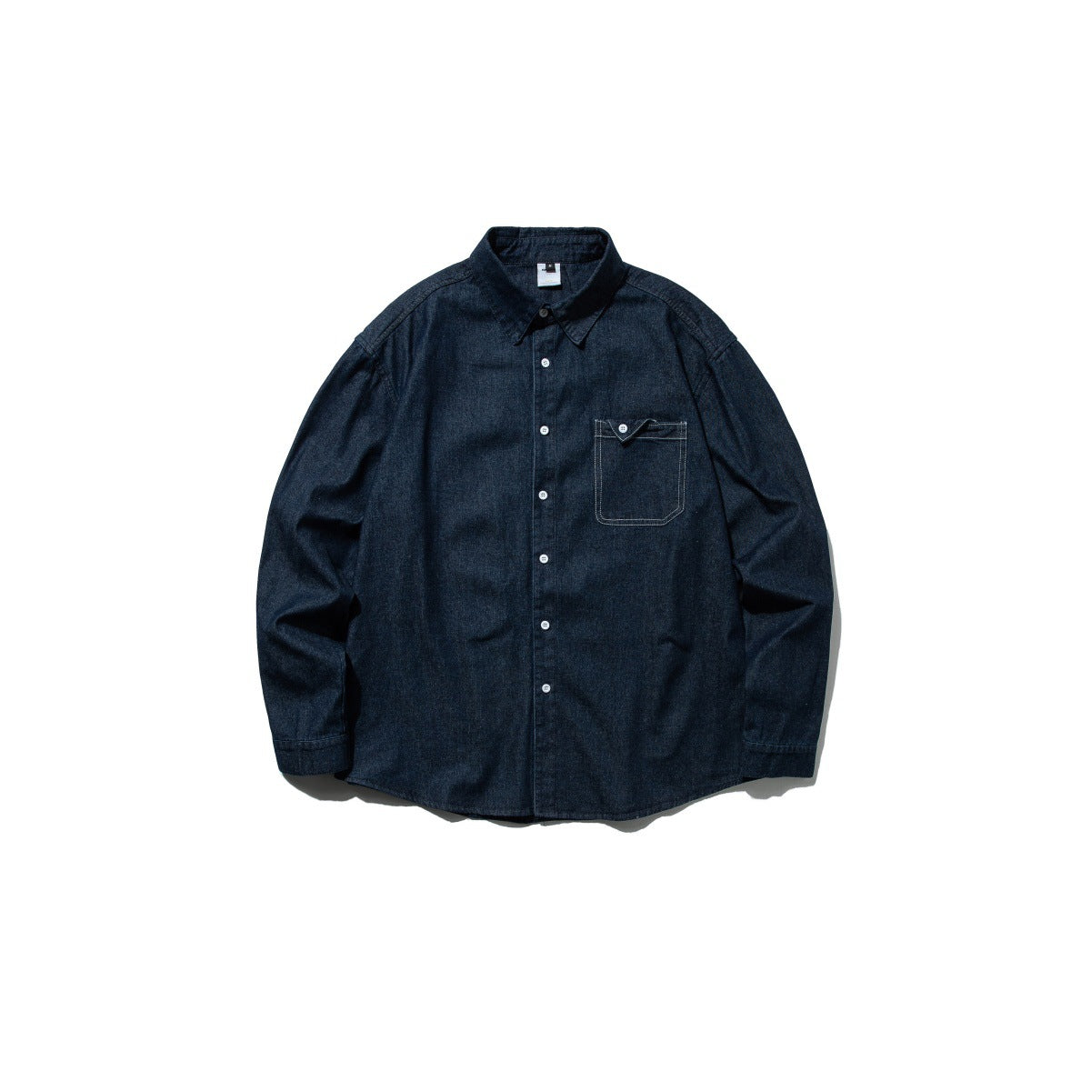 Creative Pocket Design Loose Versatile Washed Denim Shirt