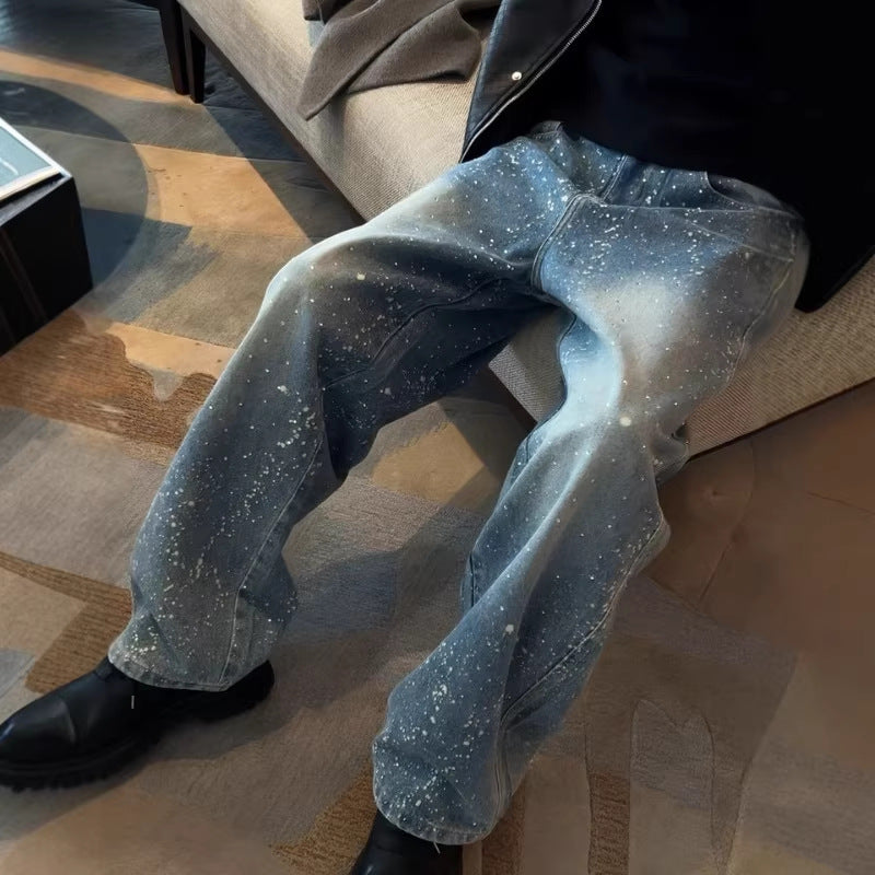 Straight Mid-Waist Blue Denim Pants — Unisex
