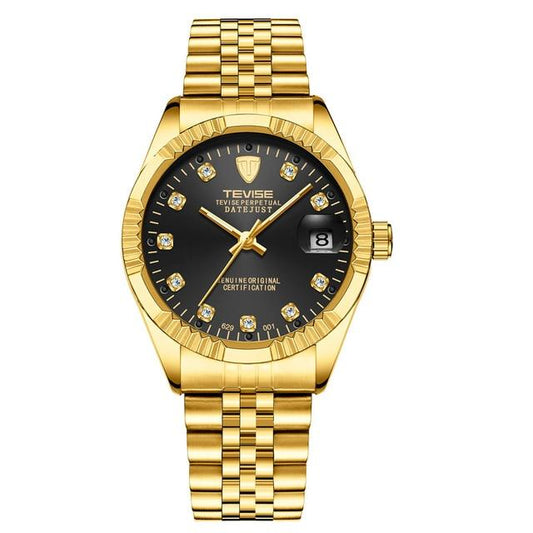 Luxury Men's Automatic Tourbillon Mechanical Watch with Gold Finish