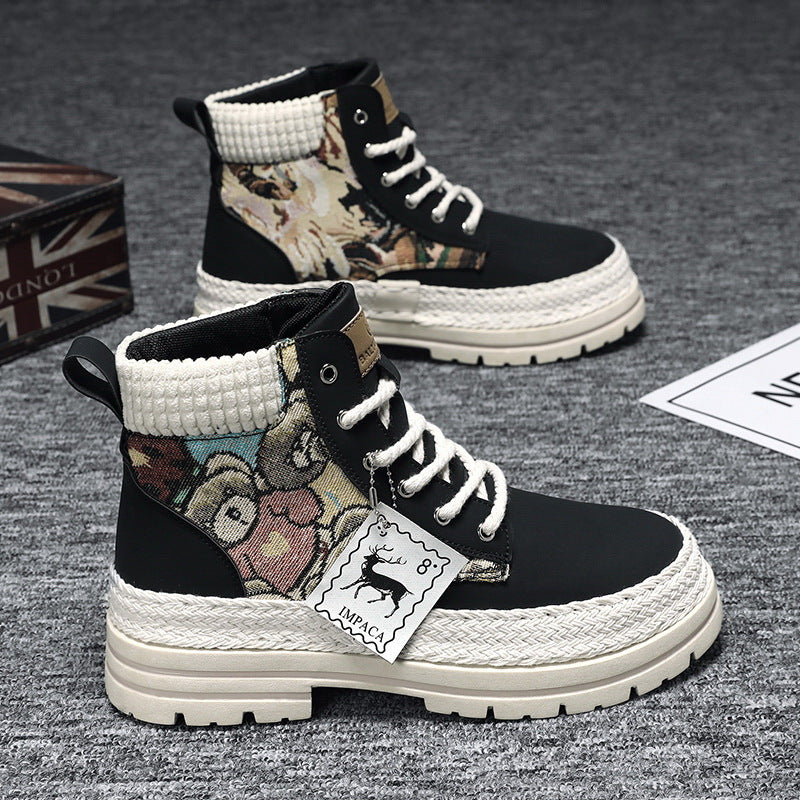 Men's Casual Woven Pattern Boots