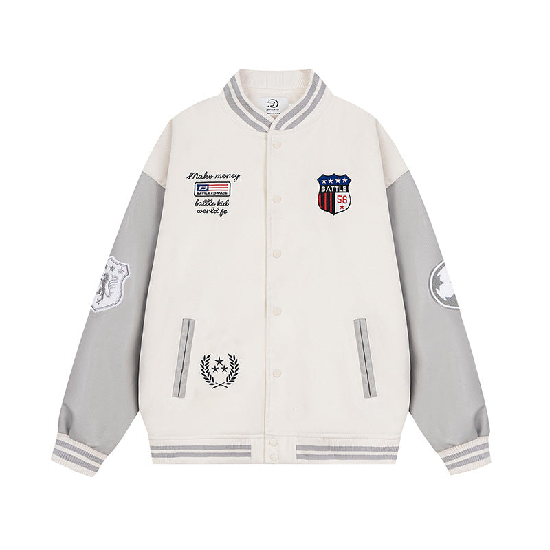 Emblem Embroidered Varsity Jacket
