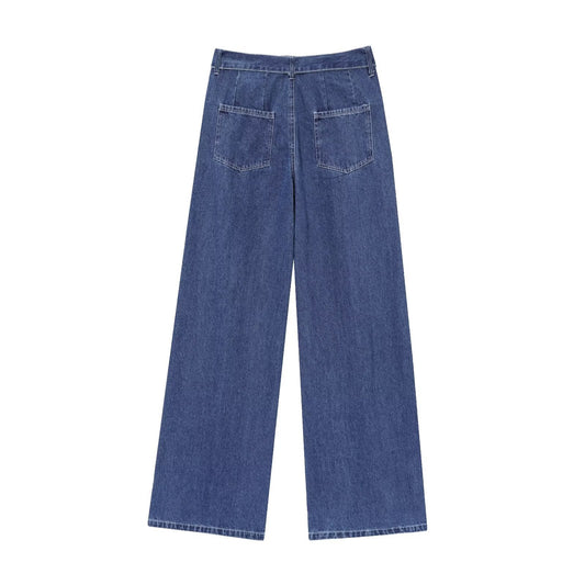 Women's Long and Wide Leg Jeans with Comfortable Waistband