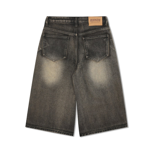 Men's Distressed Denim Shorts - Casual Over-the-Knee Style