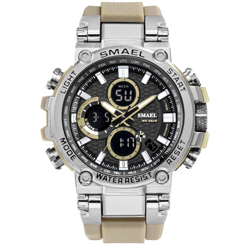 Men's Sport Watches - Digital Double Time Chronograph - LED Display