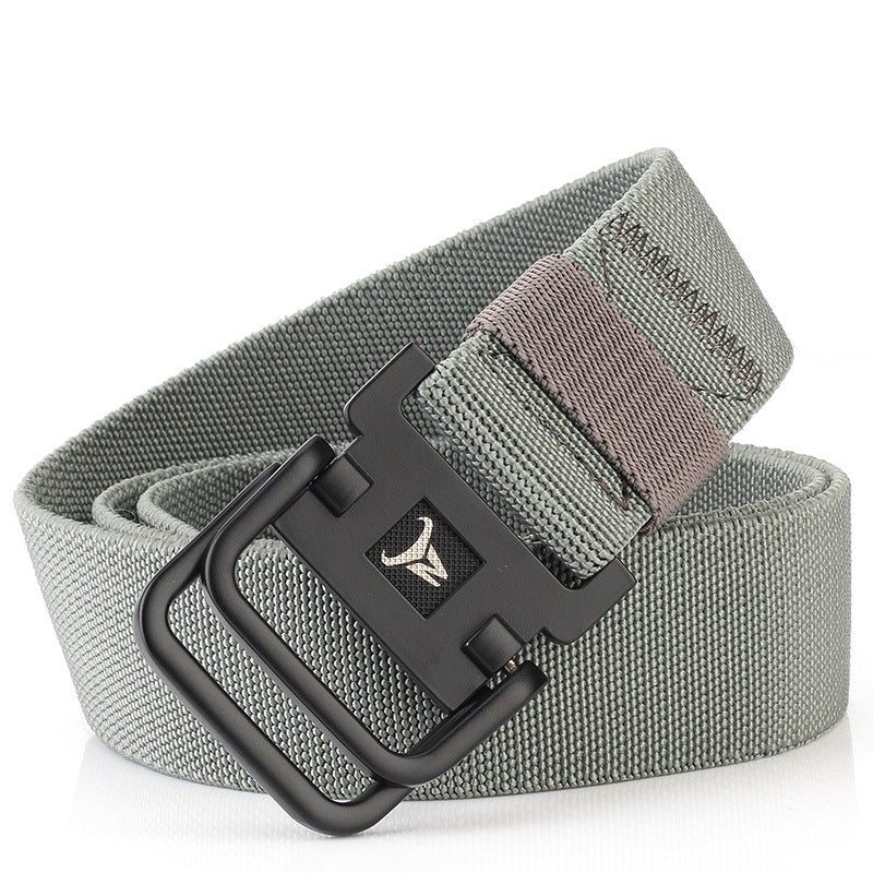 Double Ring Buckle Belt - Nylon Elastic Durable Canvas