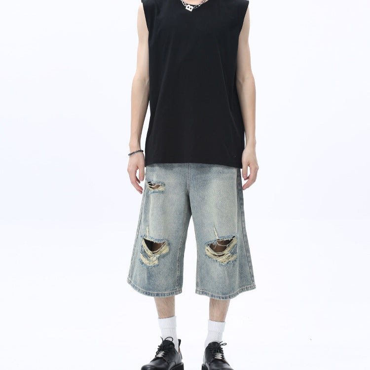 Premium Japanese Ripped Straight Leg Denim Pants