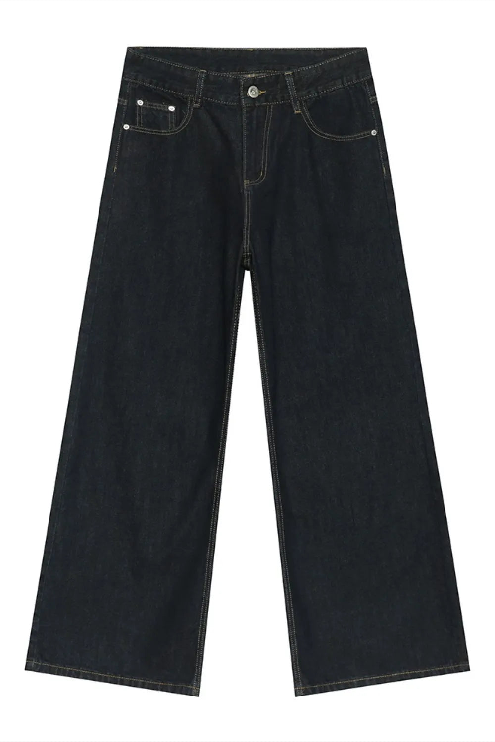 Luxury Wide Leg Japanese Denim Jeans with Functional Pockets